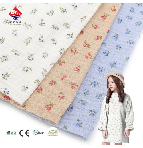 Custom Print Woven 100% cotton fabric Comfortable Organic cotton Crepe fabric For Baby Clothing Custom Print Woven 100% cotton fabric Comfortable Organic cotton Crepe fabric For Baby Clothing